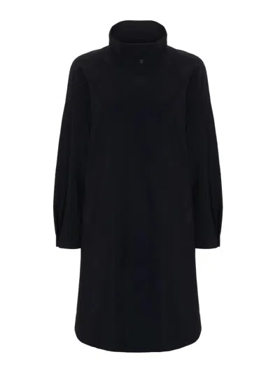 Herno First-act Pef High-neck Coat In Black