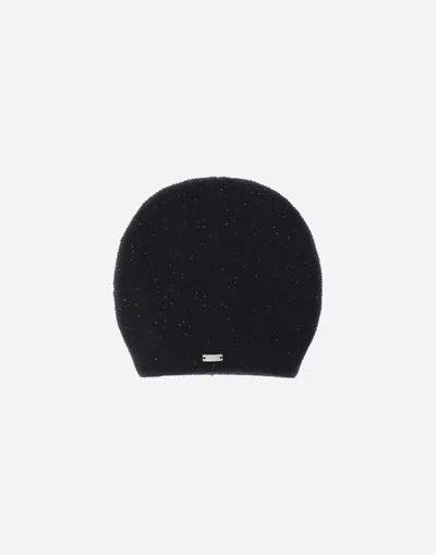 Herno Fisherman's Rib Mohair Beanie In Black