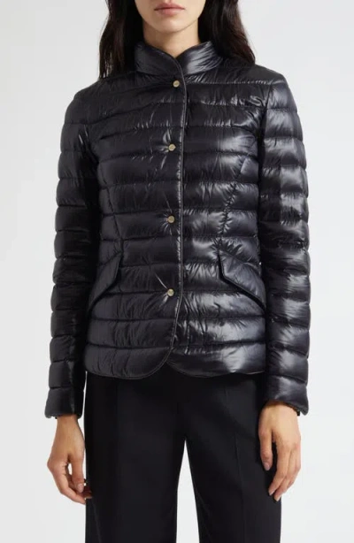 Herno Fitted Quilted Down Puffer Jacket In Black