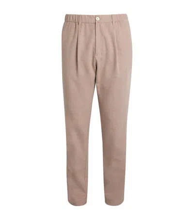 Herno Flannel Pleated Trousers In Neutral
