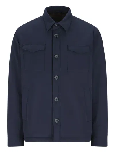 HERNO FLAP-POCKET BUTTONED OVERSHIRT