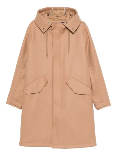 Herno Flap-pocket Hooded Coat In Pink