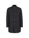 Herno Blue Camel Polyester Raincoat In Black