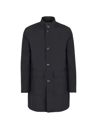 HERNO FLAP-POCKETS BUTTON COAT