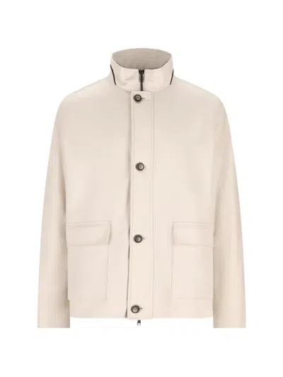 Herno Flap Pockets High-neck Jacket In Neutral