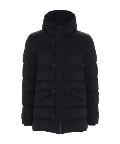 Herno Flap Pockets Padded Coat In Black