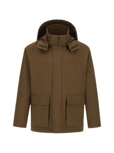 HERNO FLAP-POCKET HOODED JACKET