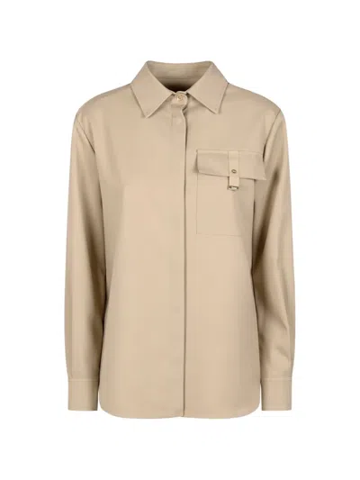 Herno Flap-pocket Long-sleeve Shirt In Neutrals