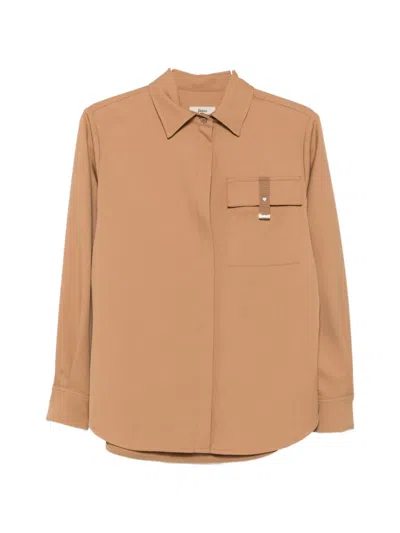 Herno Flap-pocket Shirt In Brown