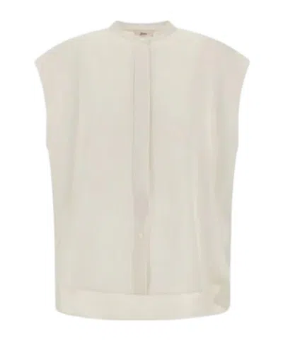 Herno Flap-sleeve Shirt In Neutral