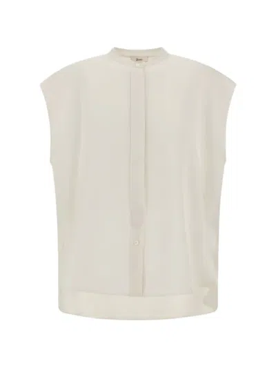 Herno Flap-sleeve Shirt In Neutral