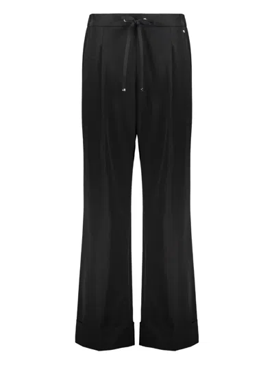 Herno Flared Drawstring Trousers In Black
