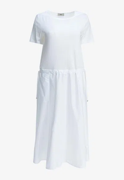 Herno Flared Midi Dress In White