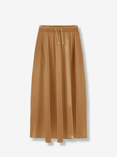 Herno Flared Midi Skirt In Brown