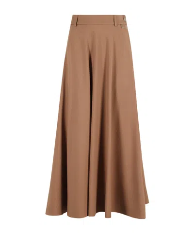 Herno Flared Midi Skirt In Brown