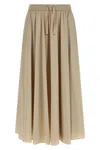 Herno Women Maxi Beige Dress With Drawstring In Stretch Polyamide Woman In Brown