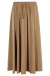 Herno Flared Skirt In Camel Lightweight Nylon Stretch