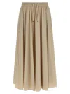 Herno Women Maxi Beige Dress With Drawstring In Stretch Polyamide Woman In Neutral