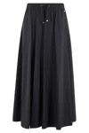 Herno Black Skirt With Elastic Drawstring Waist