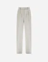 Herno Flawless Woven Trousers In Cream