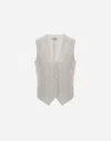 Herno Flawless Woven Vest In Cream