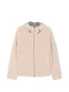 Herno Fleece-texture Hooded Jacket In Neutral