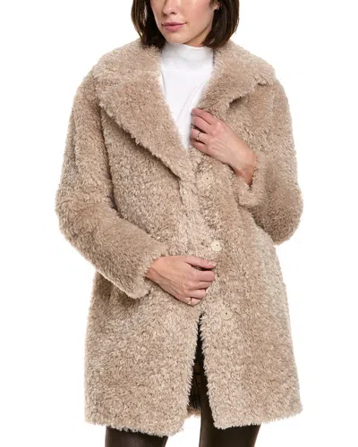 Herno Fleece Coat In Neutral