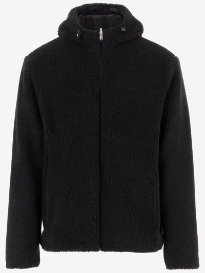 HERNO FLEECE JACKET WITH HOOD