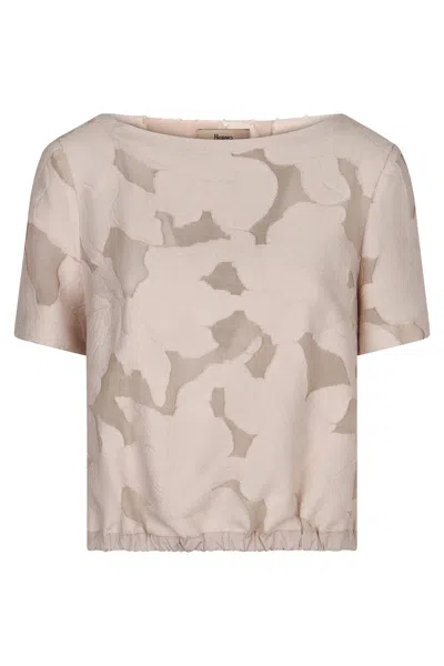 Herno Floral Jacquard Fabric Blouse In Pink