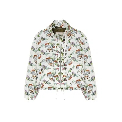 Herno Floral Print Bomber Jacket In White