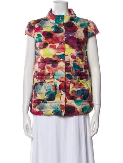 Pre-owned Herno Floral Print Vest In Pink