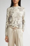 Herno Wool Jumper With Floral Pattern In Animal Print