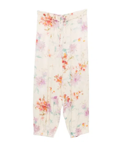 HERNO FLORAL-PATTERN TROUSERS