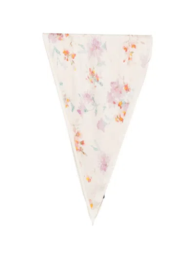 Herno Floral-print Scarf In White
