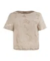 Herno Women Floral Jacquard And New Techno Taffeta Top In Neutral
