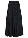 Herno Flowing Black Maxi Skirt With Elastic Waistband In Multi