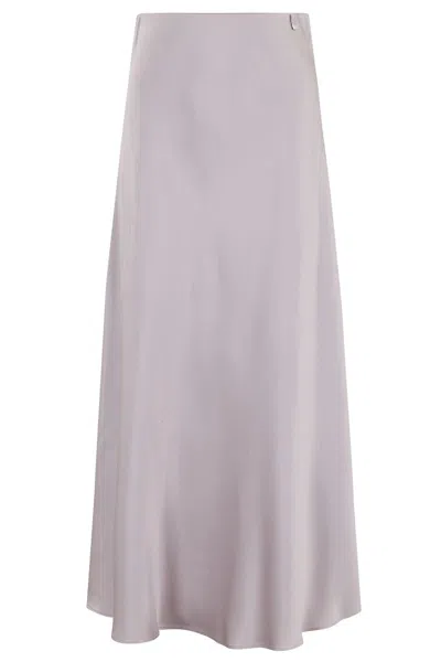 HERNO FLOWING MIDI SKIRT WITH ELASTICIZED WAISTBAND