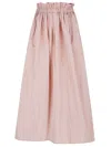 Herno Gathered Taffeta Maxi Skirt With Water-repellent Treatment In Pink
