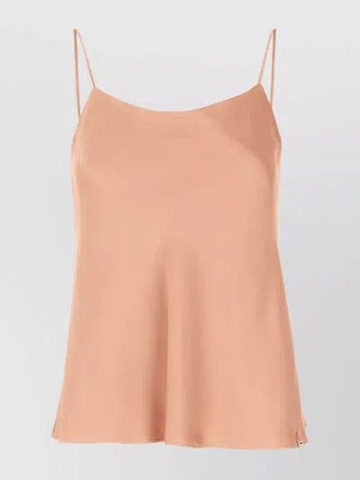 Herno Flowy Silhouette Spaghetti Straps Lightweight Fabric Top In White