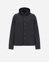 Herno Button-fastening Hooded Jacket In Blue