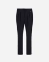Herno Fluid Wool Trousers In Blue
