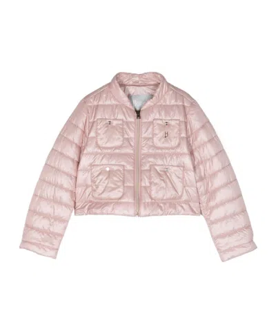 Herno Kids' Four-pocket Puffer Jacket In Pink