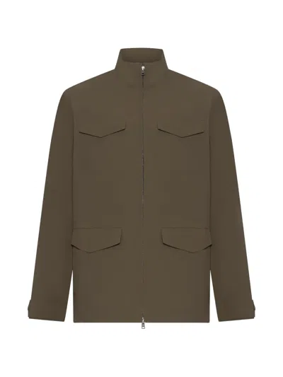 Herno Four-pocket Zip-up Jacket In Green