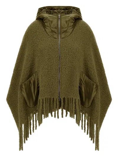 HERNO FRINGED HOODED JACKET