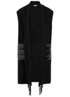 Herno Fringed Panelled Wool-blend Gilet In Black