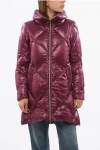 Herno Front Zipped Quilted Down Jacket In Purple