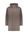 Herno Full-length Zipper Hooded Down Jacket In Animal Print