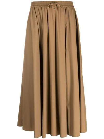 Herno Full Skirt In Light Nylon Stretch In Brown