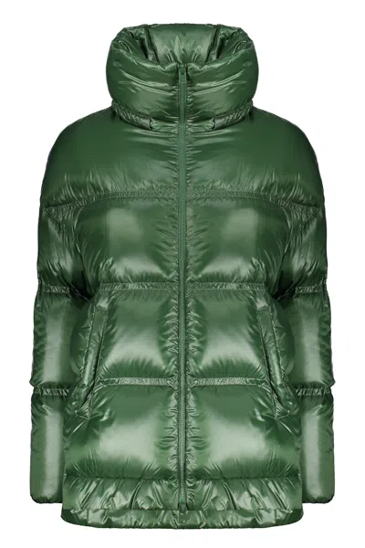 Herno Full Zip Down Jacket In Green