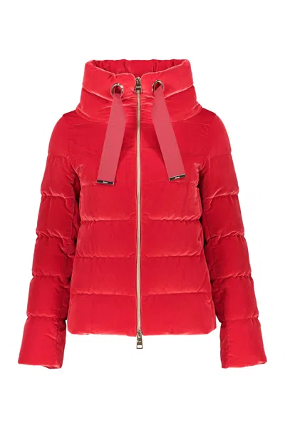 Herno Full Zip Down Jacket In Red